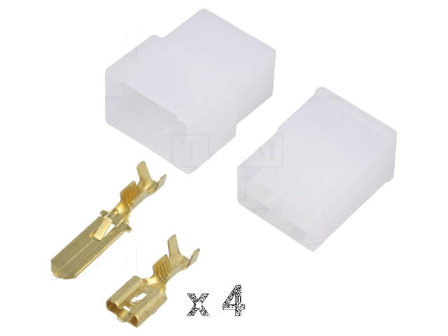 Connector: vlak; vrouwelijk/mannelijk; klemmen; voor draad Connector: vlak; vrouwelijk/mannelijk; klemmen; voor draad